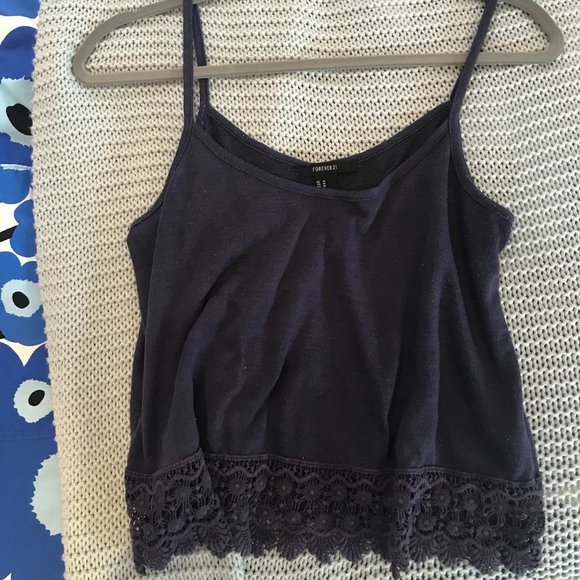 Navy blue cropped tank, size S - Picture 1 of 1